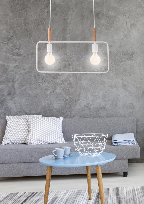 FRAME lampa wisząca 2x60W E27 biały