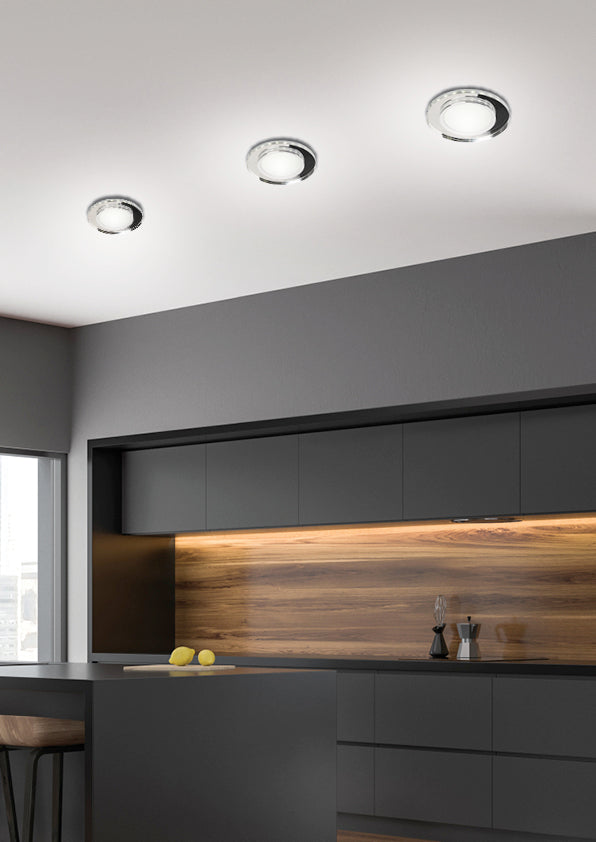 SSP-26 CH/TR+WH 10W LED 230V RING LED BIAŁY oczko sufitowe lampa sufitowa OKRĄGŁA SZLIF SZKŁO TRANSPARENTNE