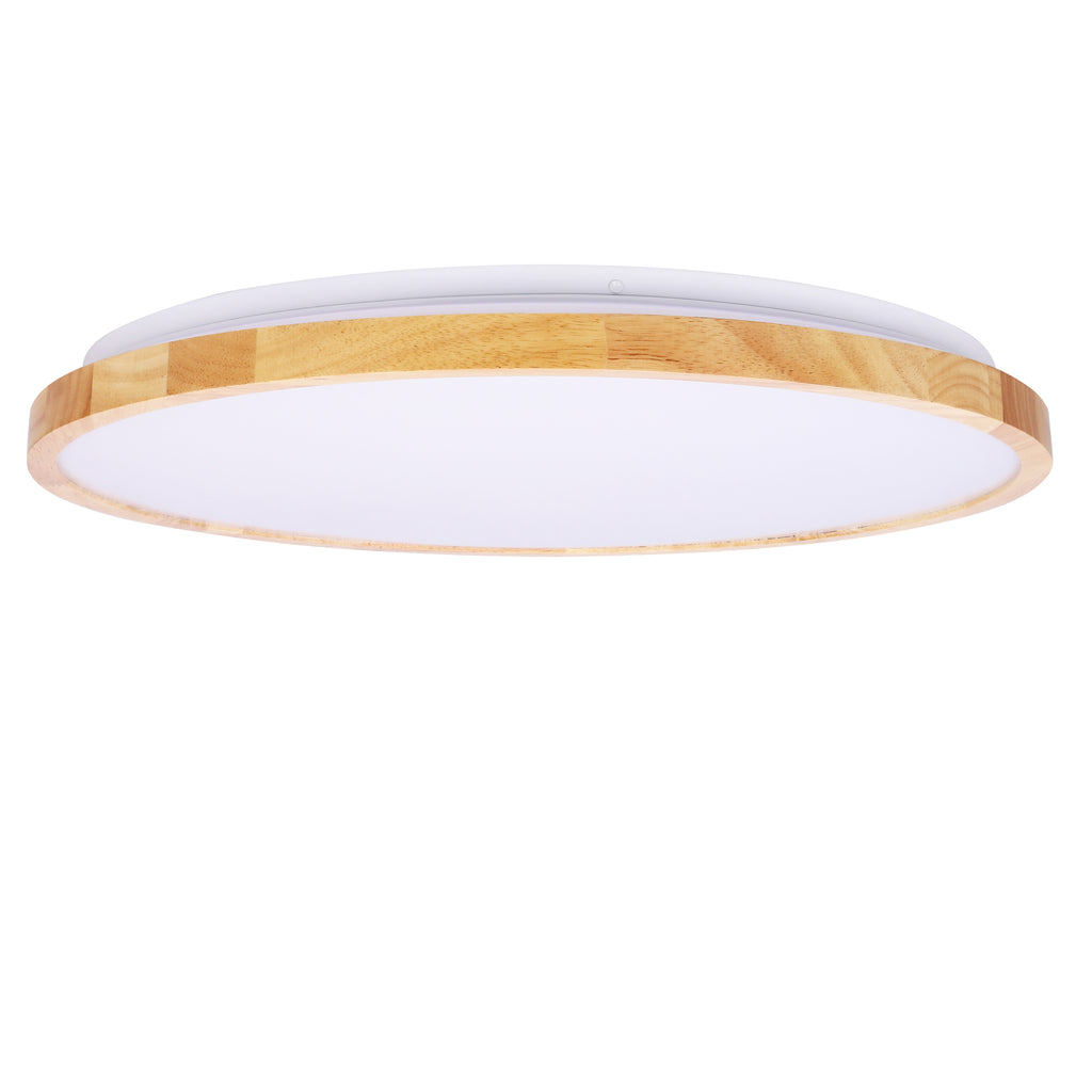 lampa sufitowa gandava plafon 36W LED biało drewniany 4000k