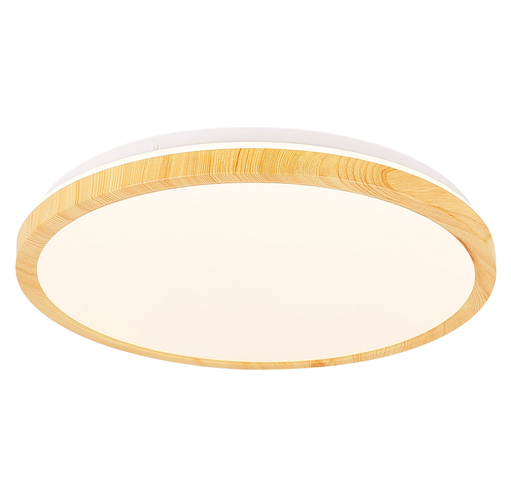 lampa sufitowa gandava plafon 36W LED biało drewniany 4000k
