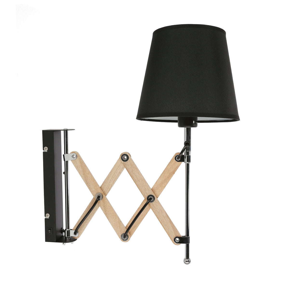 Lampa Kinkiet Mito chrom E27 abażur czarny