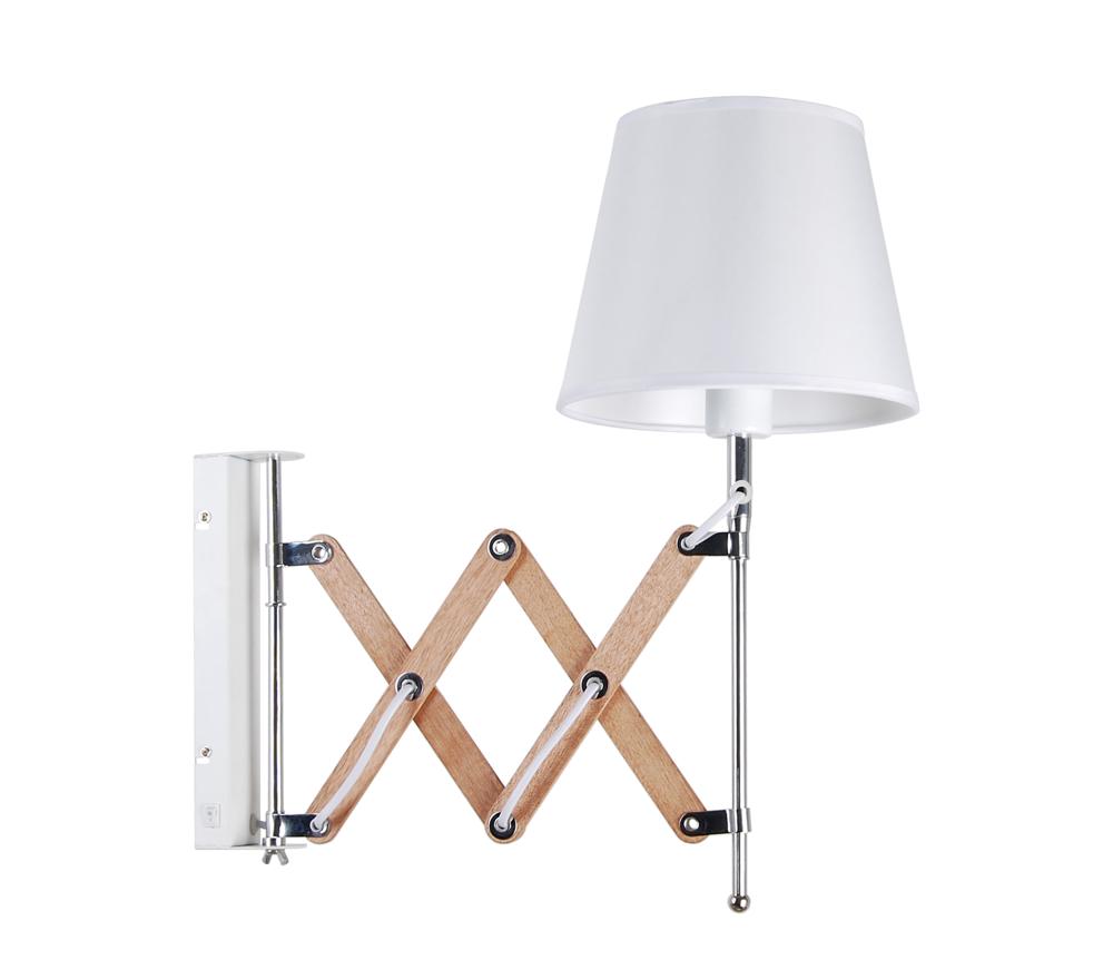 Lampa kinkiet Mito chrom E27 abażur biały