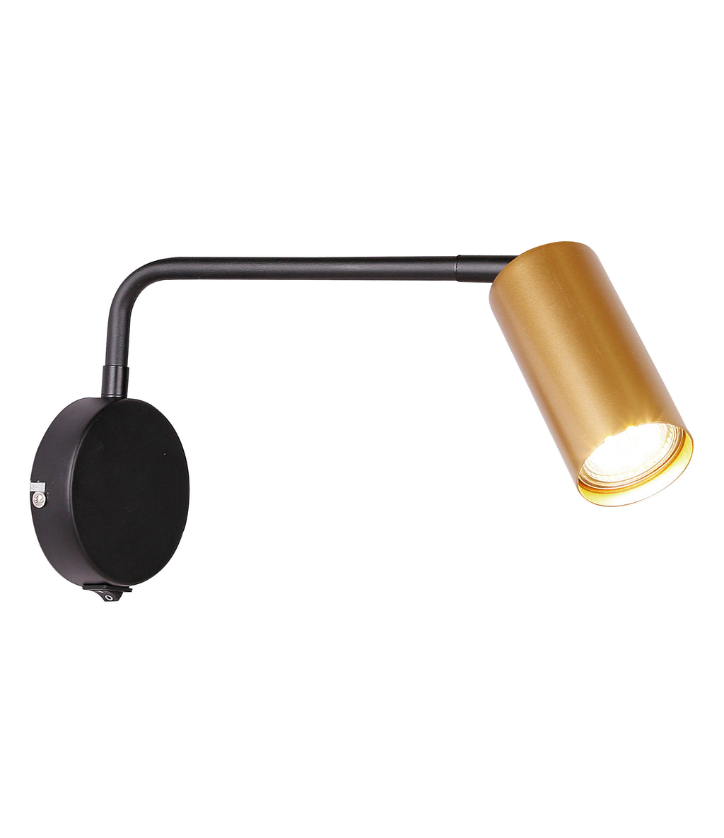 Tina lampa kinkiet czarno złoty 1x15W GU10