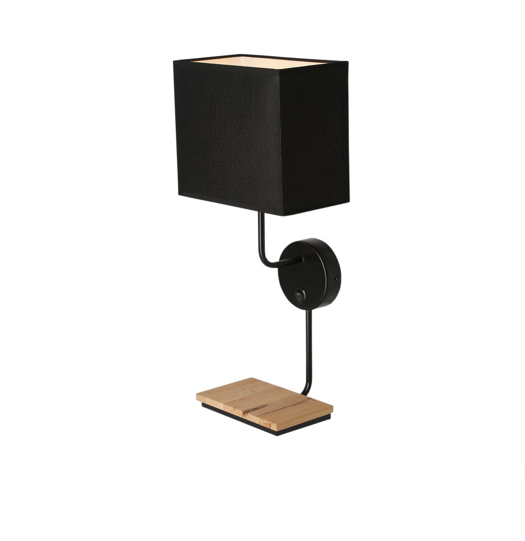 Keto lampa kinkiet czarny 1x40W E14 abażur czarny z włącznikiem