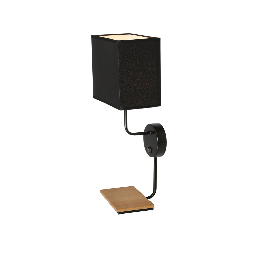 Keto lampa kinkiet czarny 1x40W E14 abażur czarny z włącznikiem