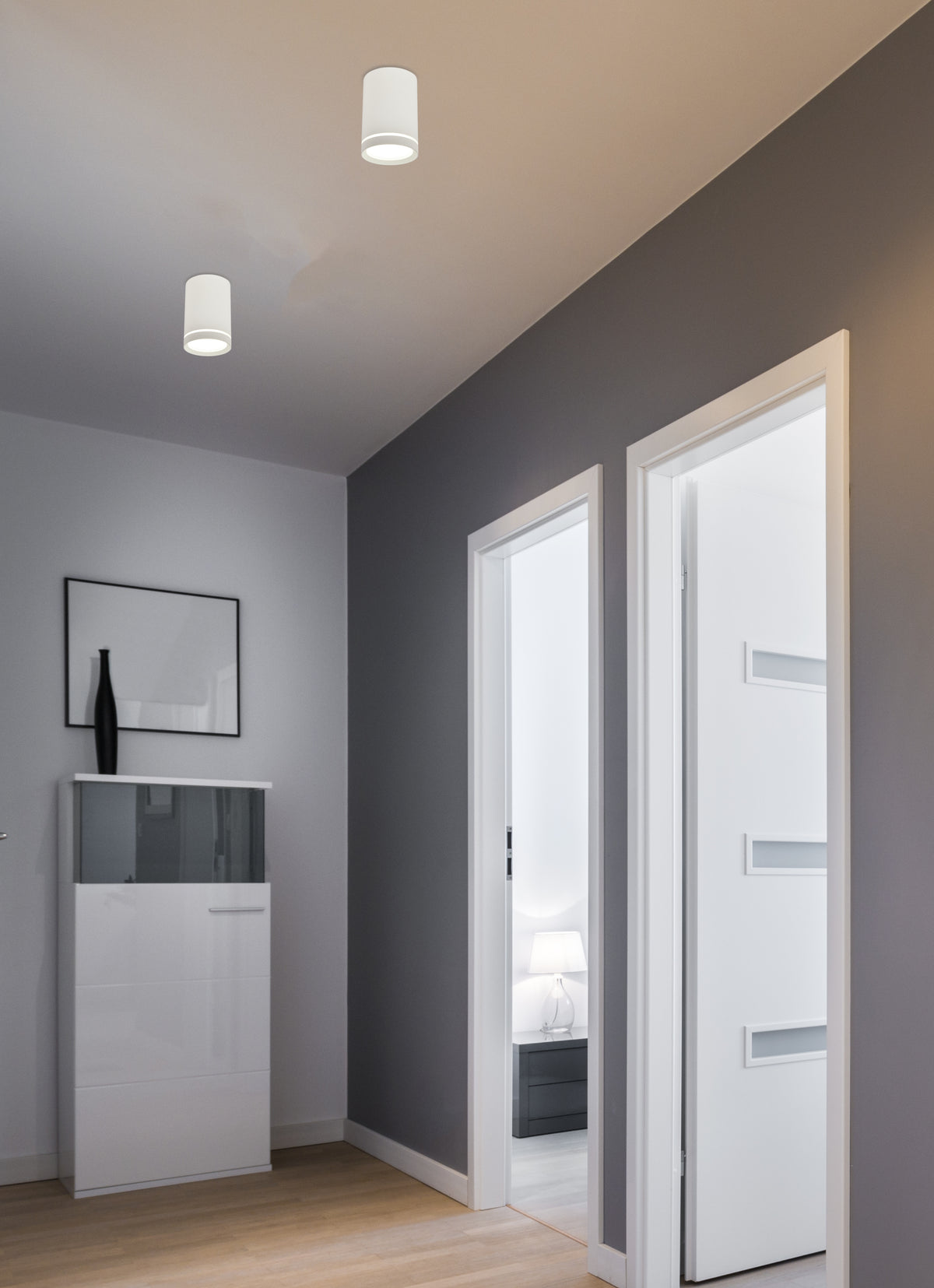 lampa sufitowa tuba 1x15W GU10 6,8/10 biały mat