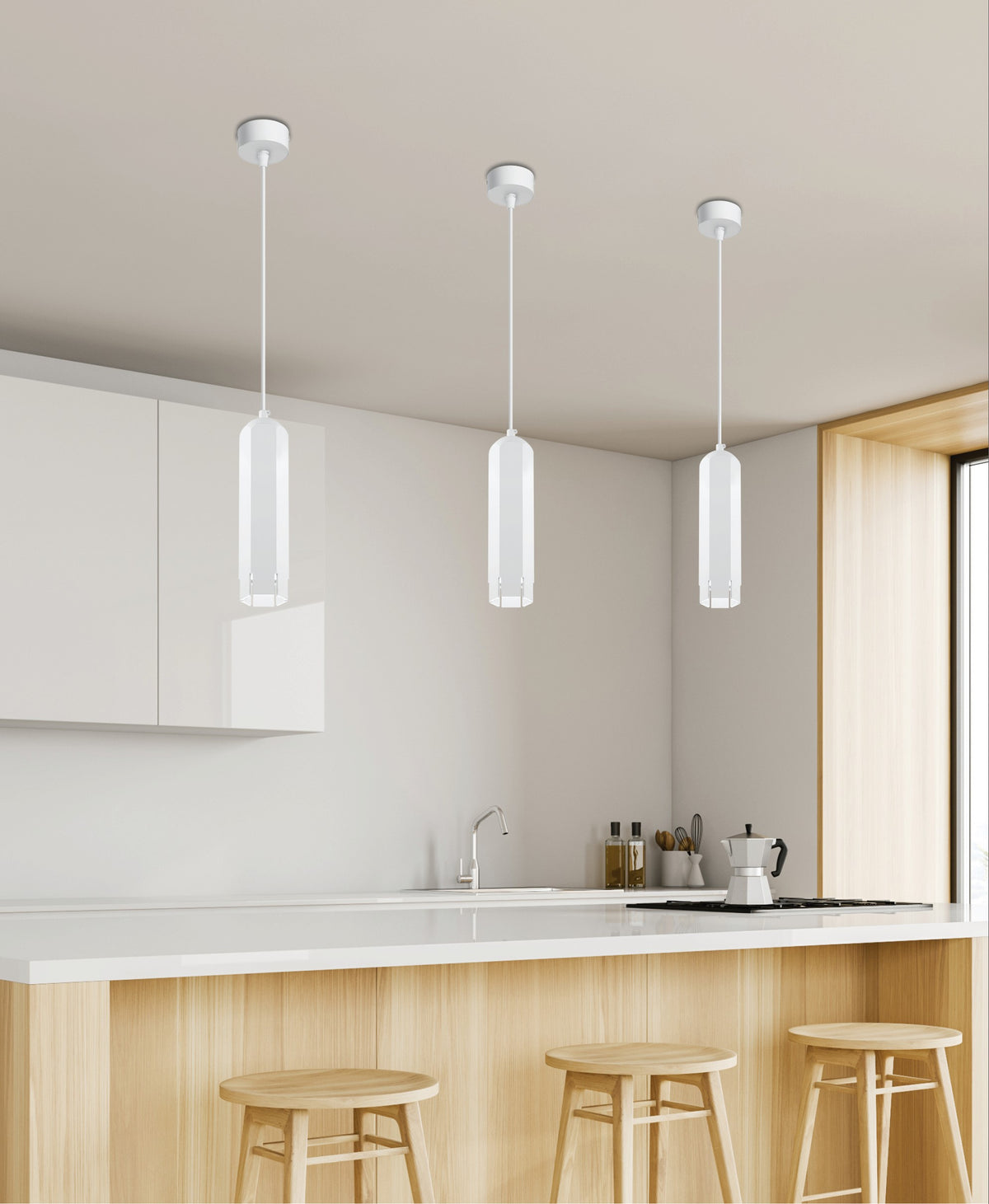 lampa wisząca tuba 1x50W GU10 6,3/25 biały