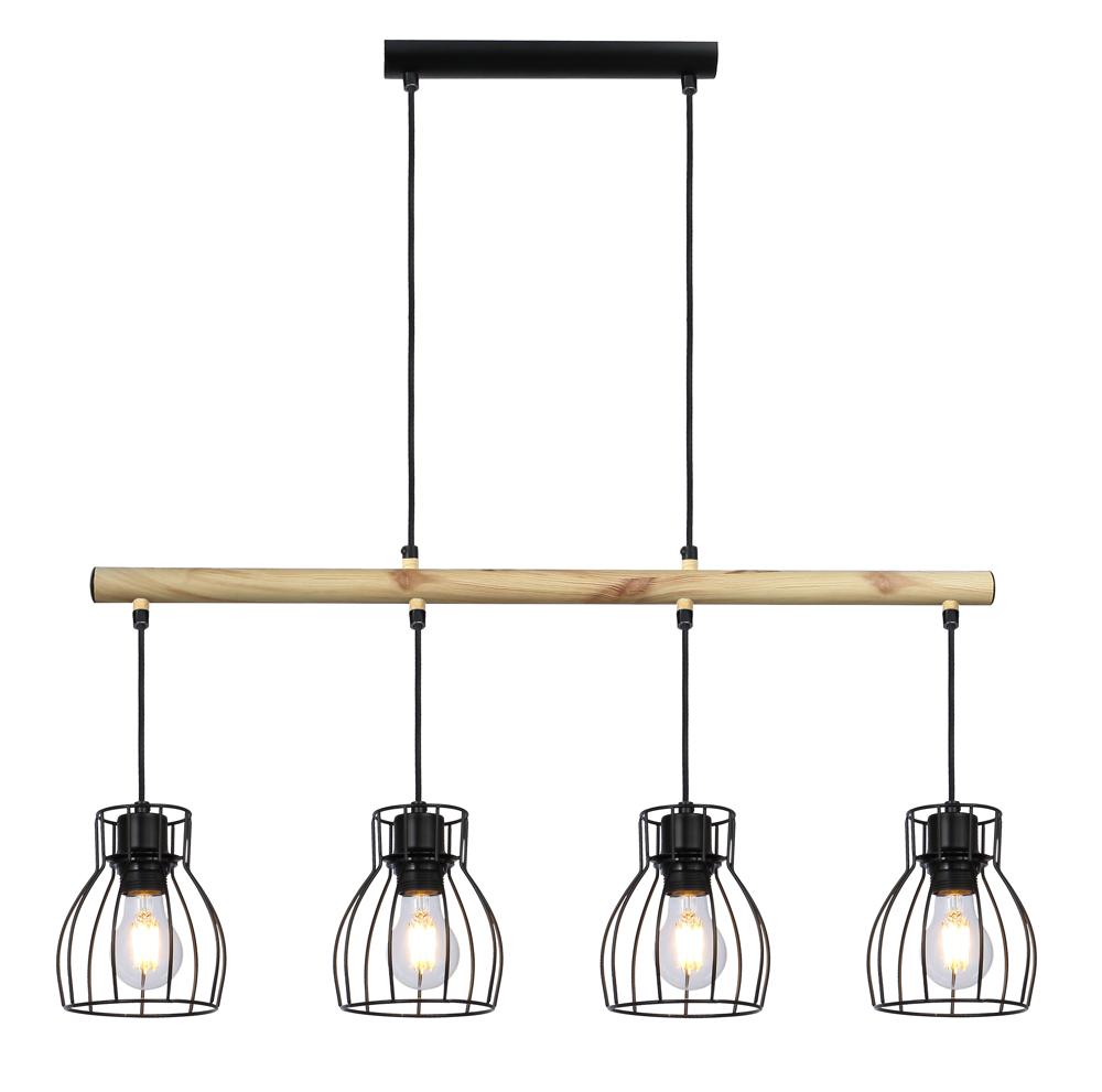 BERNITA lampa wisząca 4x60W E27 czarny