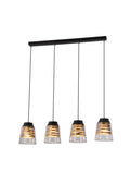 FRESNO lampa wisząca czarny E27 klosz bezbarwny