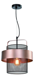 Fiba lampa wisząca czarny 1x40W E27 klosz miedziano czarny