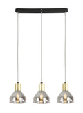 lampa wisząca gregory czarny brąz 3x40W E14 klosz dymiony