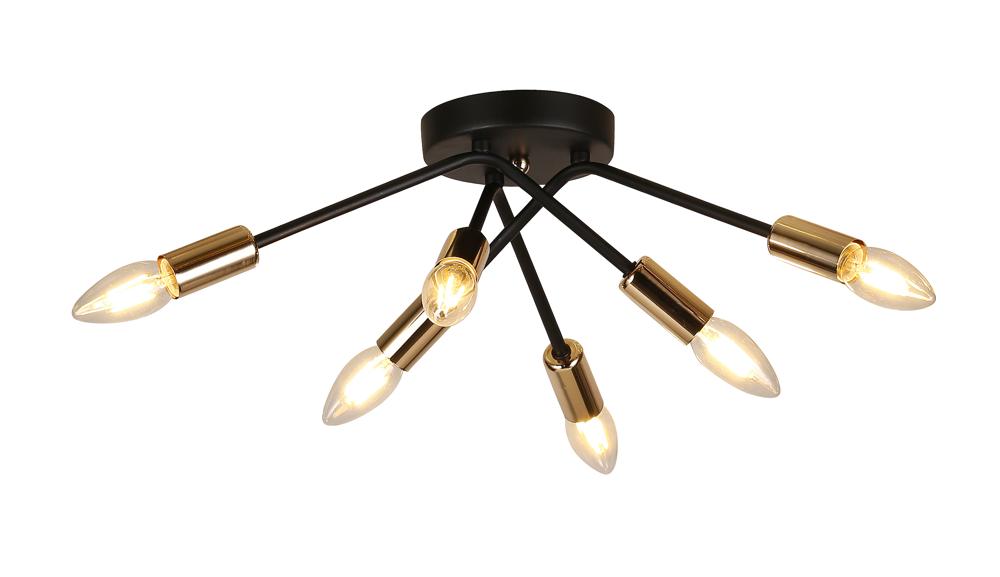 lampa sufitowa tiara 6x40W E14 czarny