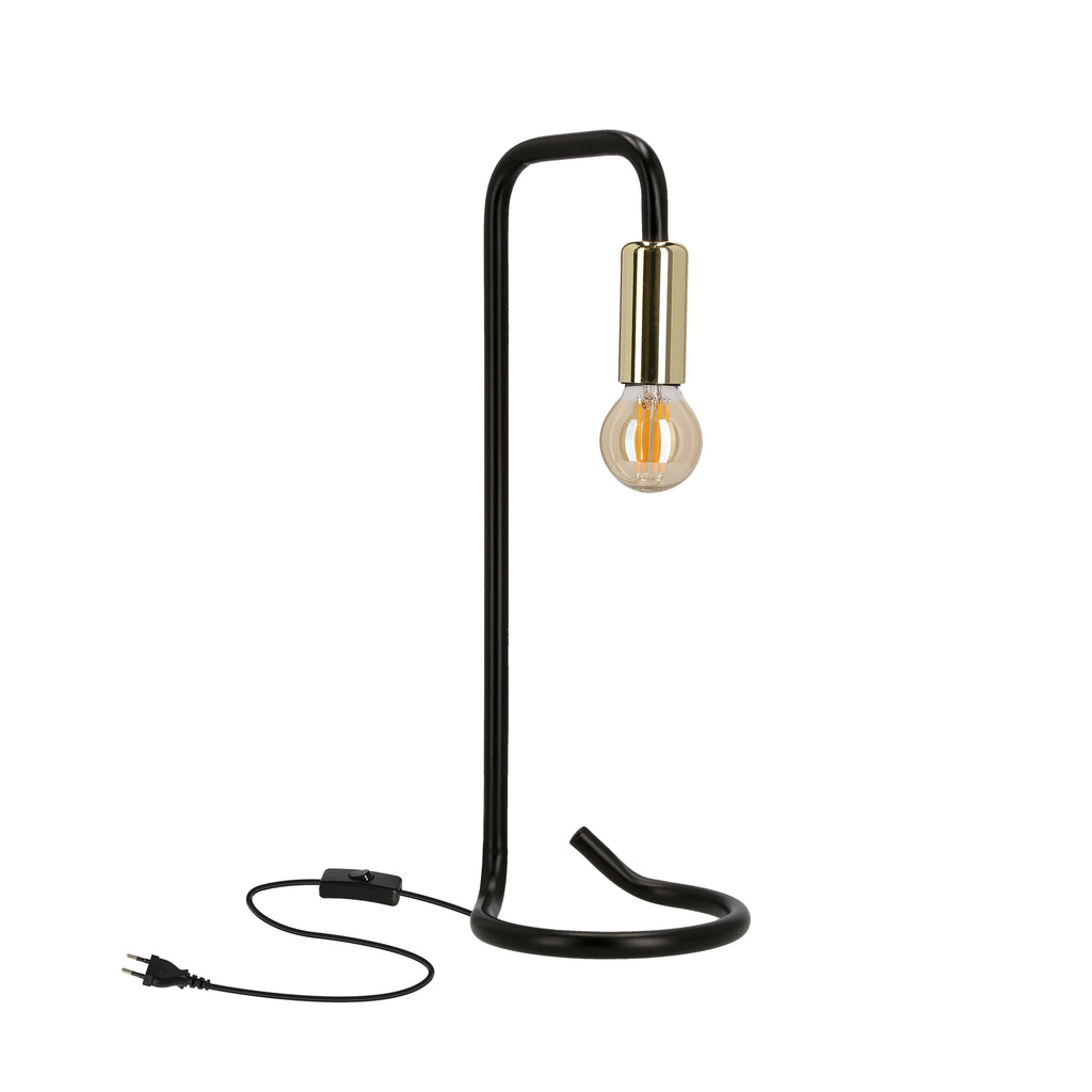HERA lampa stołowa czarno złota 1x40W E14