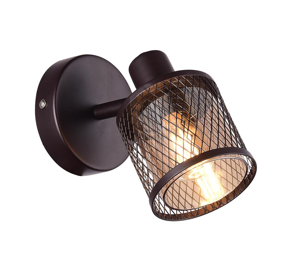 lampa kinkiet canabera kawowe złoto 1x40W E14 klosz bursztynowy