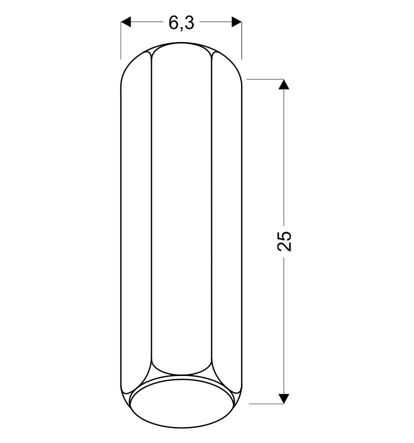 lampa sufitowa tuba 1x25W GU10 6,3/25 biały