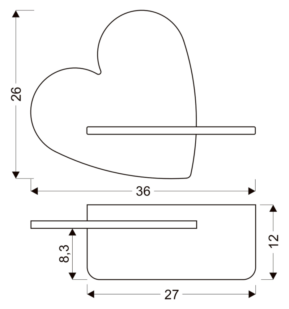 HEART lampa kinkiet 5W LED iq kids z przewodem z wł. i wtyczką różowy