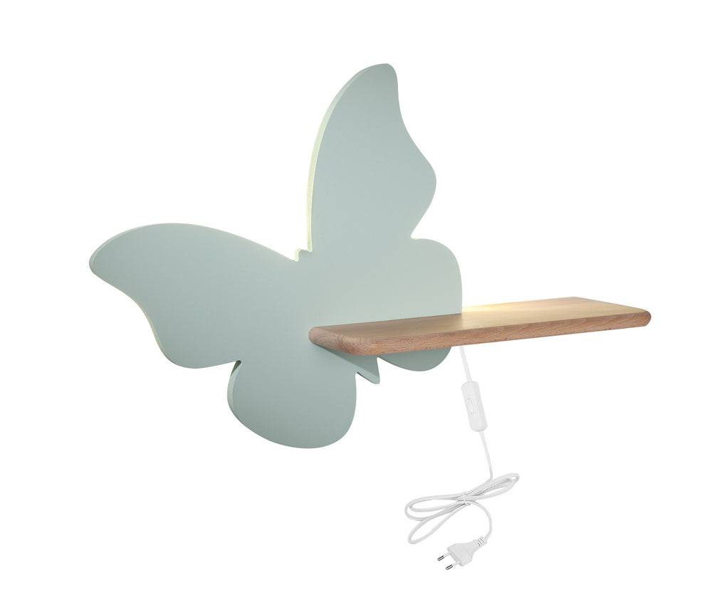 BUTTERFLY lampa kinkiet LED 4000k iq kids z przewodem z wł. i wtyczką miętowy