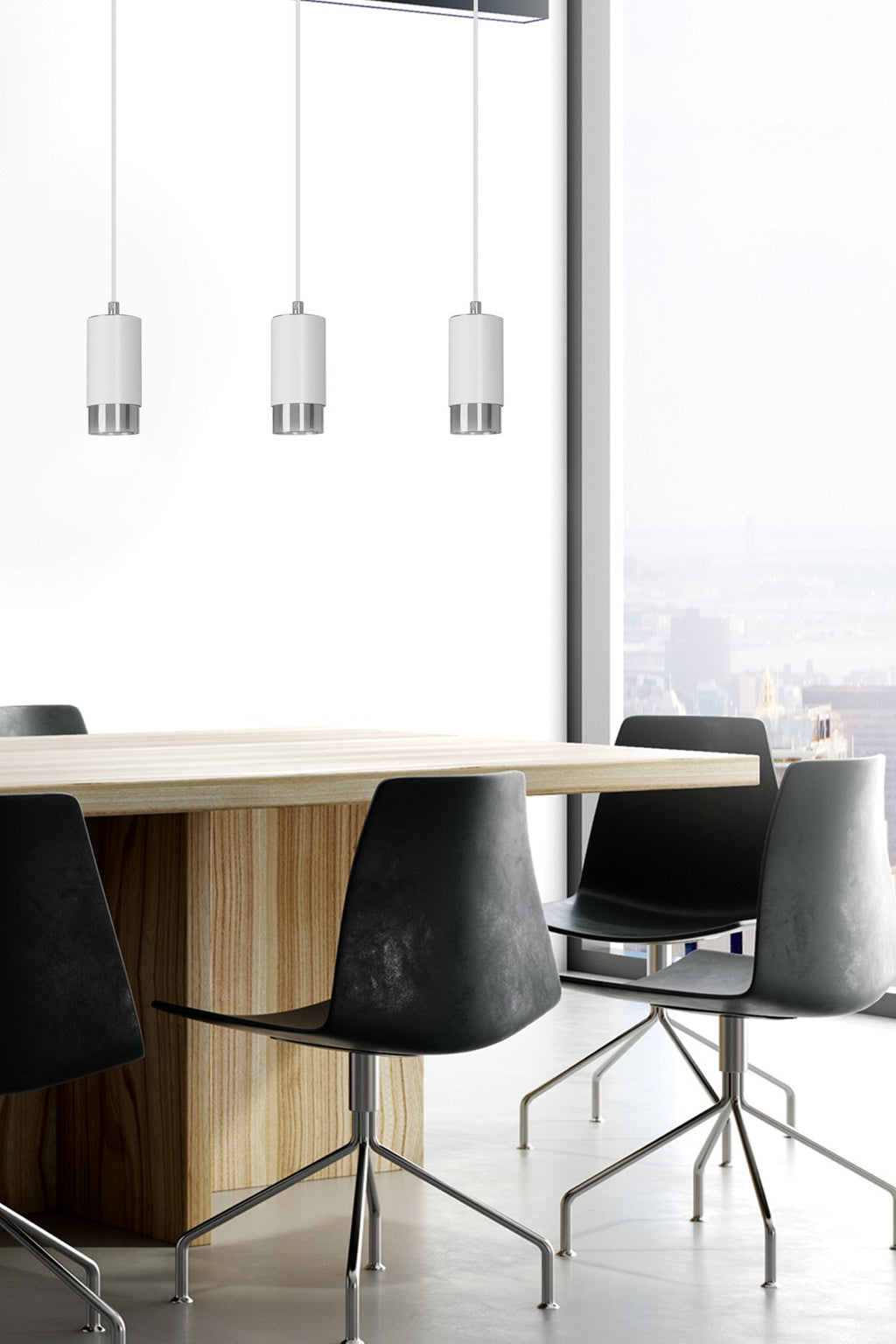 FUMIKO 3 WH/CHROME
