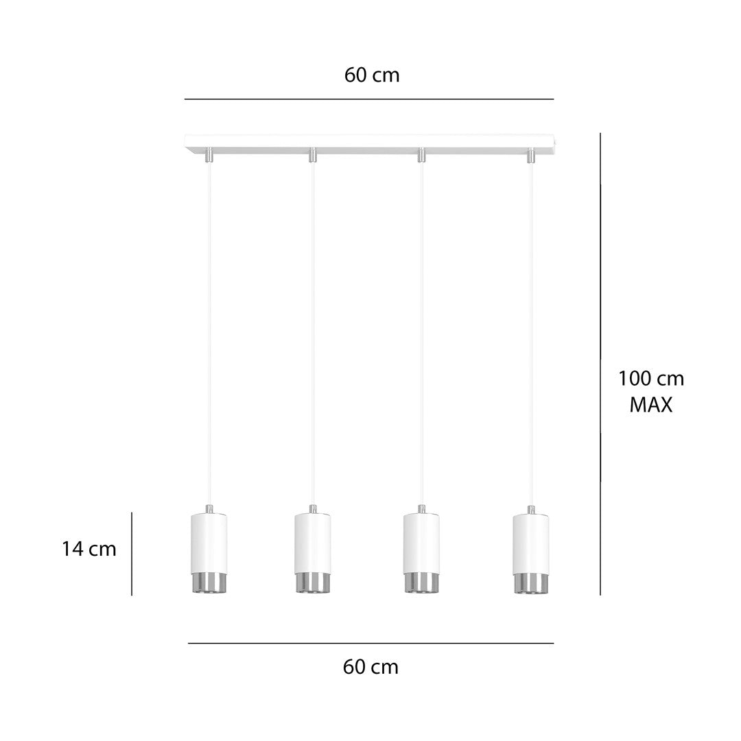 FUMIKO 4 WH/CHROME