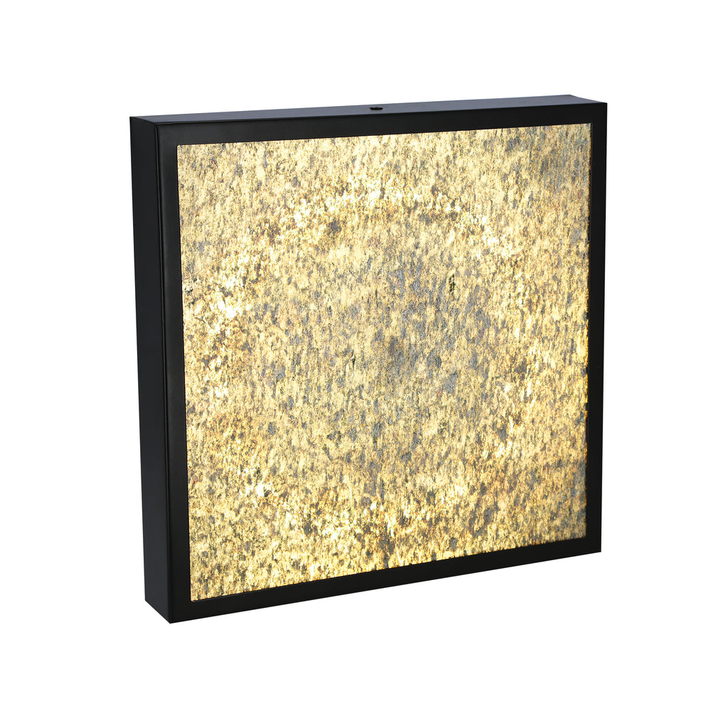 LUXAN lampa sufitowa czarny 28W LED 4000k fornir golden