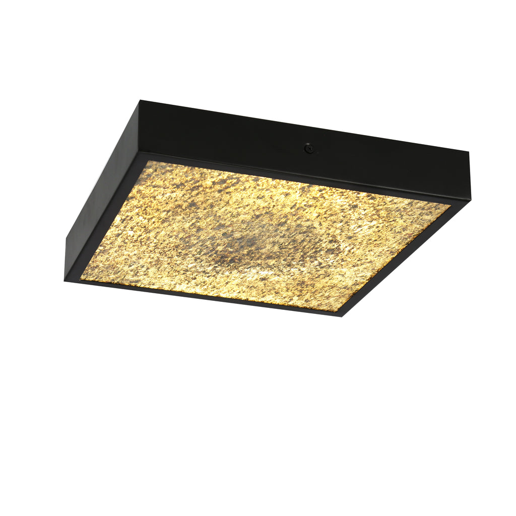 LUXAN lampa sufitowa czarny 28W LED 4000k fornir golden
