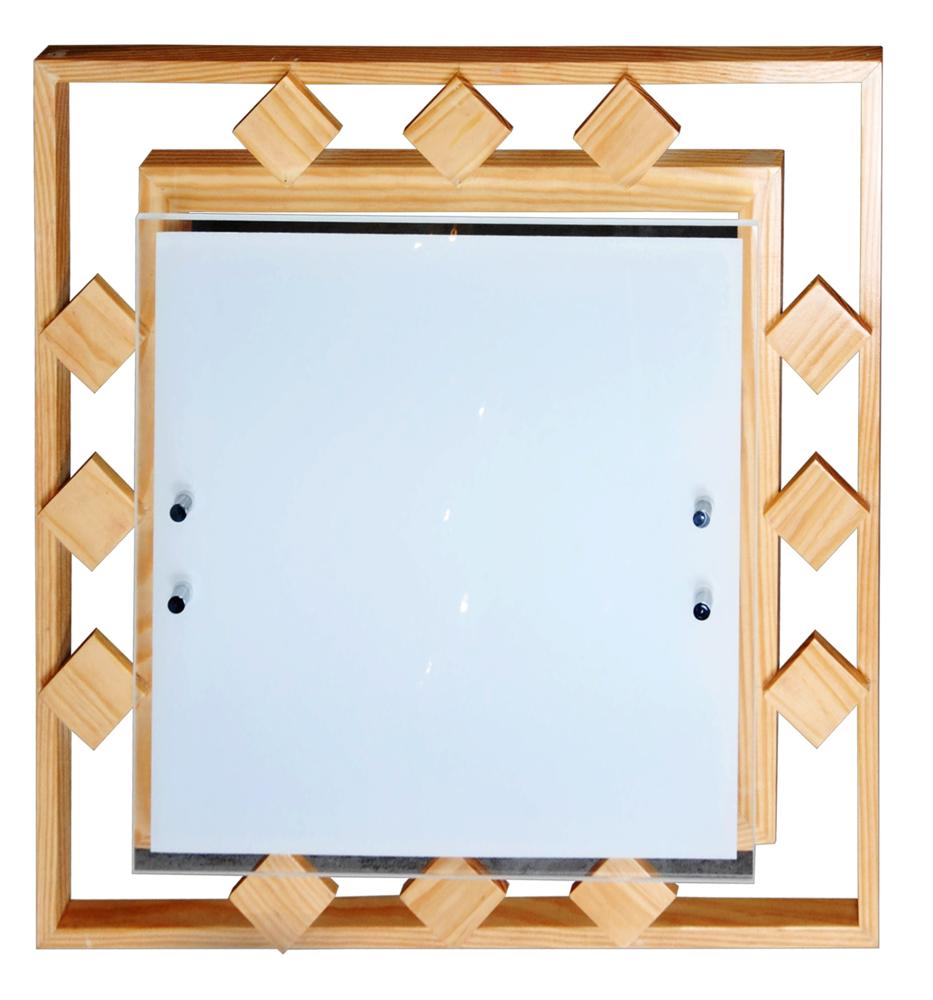 NATURA plafon 2x60W E27 40x40x10,5 kwadraciki zółty