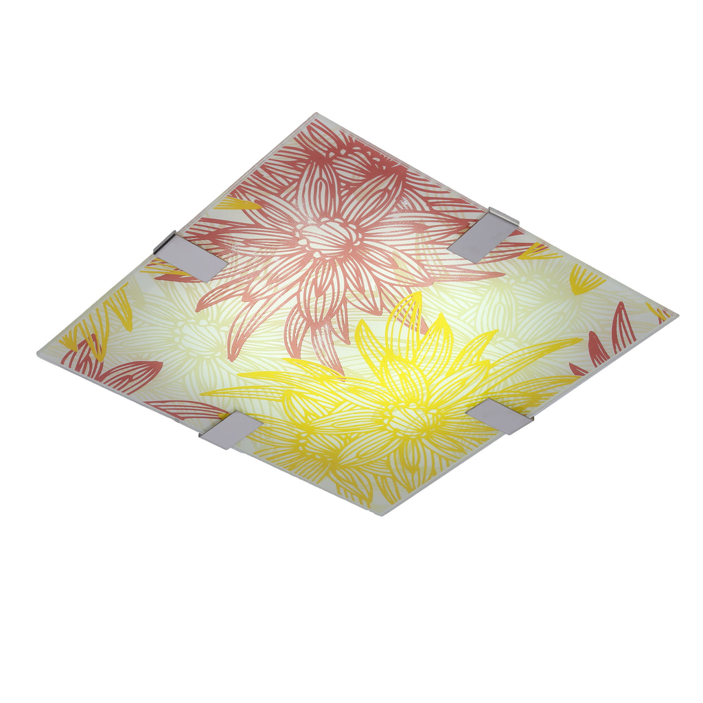 GEORGIA lampa sufitowa plafon 31x31 10W LED czerwono żółty 6500k