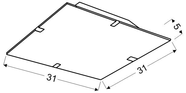 GEORGIA lampa sufitowa plafon 31x31 10W LED czerwono żółty 6500k