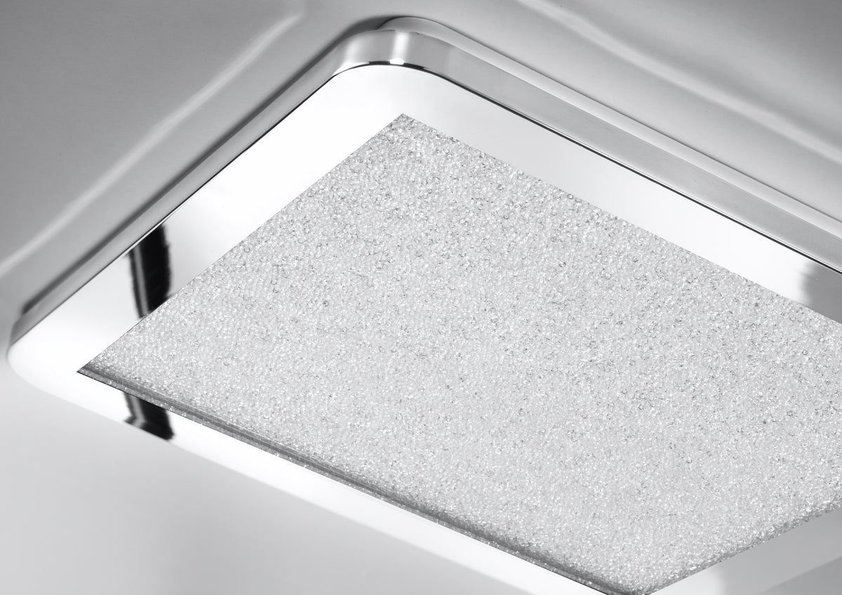 Plafon do łazienki NEXIT minimalistyczny – srebrny satynowy 22,5 cm – plafon z funkcją ściemniania LED 3000K 12W IP44