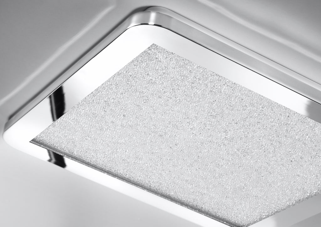 Plafon do łazienki NEXIT minimalistyczny – srebrny satynowy 40 cm – plafon z funkcją ściemniania LED 3000K 24W IP44