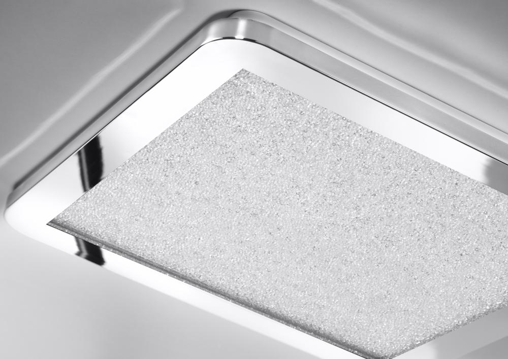 Plafon do łazienki NEXIT minimalistyczny – srebrny satynowy 40 cm – plafon z funkcją ściemniania LED 3000K 24W IP44