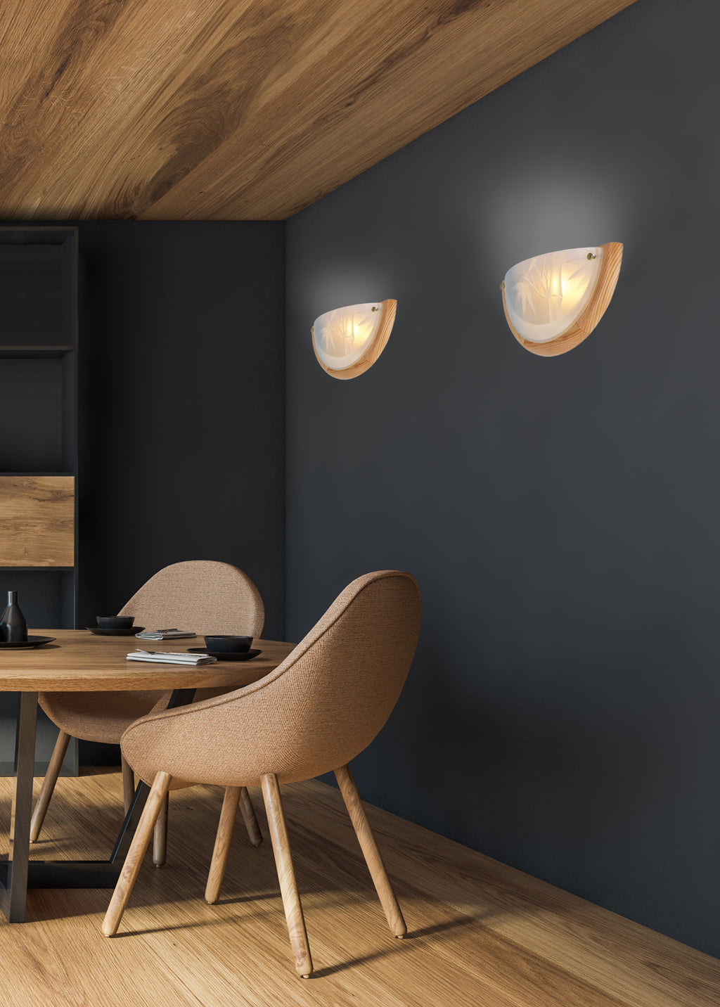 BAMBOO lampa sufitowa plafon 0,5 drewno standard 1x60 w E27 sosna
