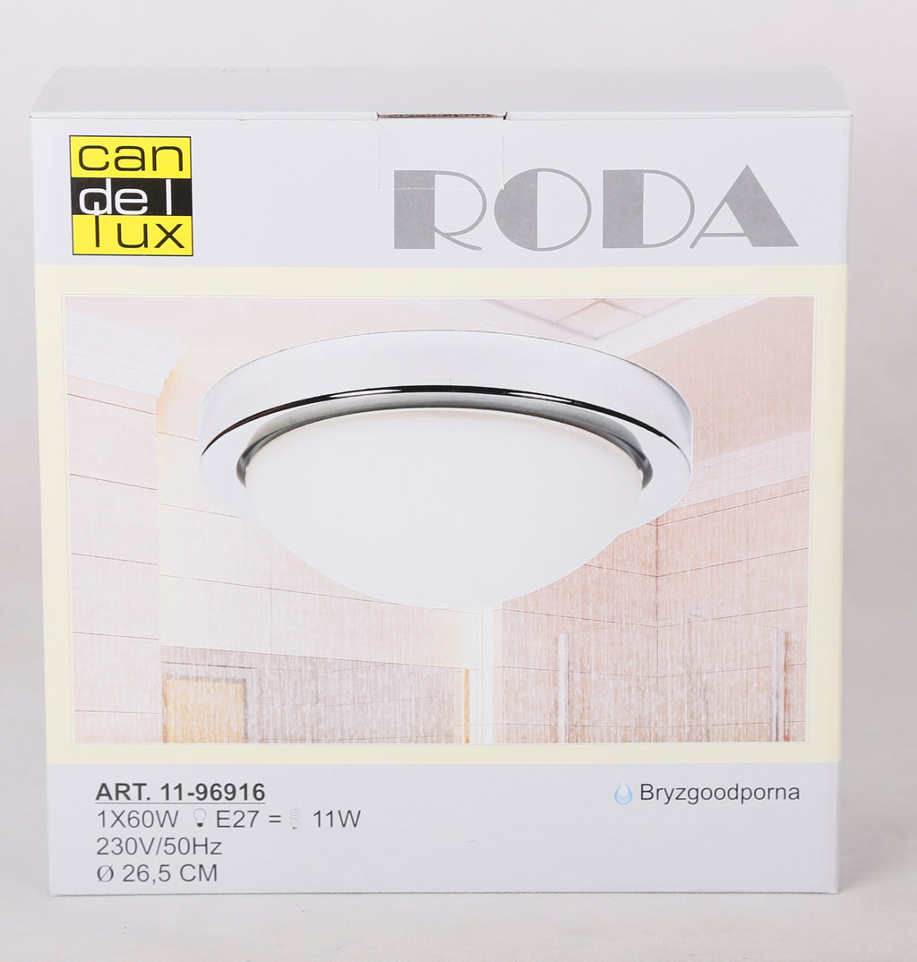 RODA lampa sufitowa plafon 265 1x60W E27 chrom IP44