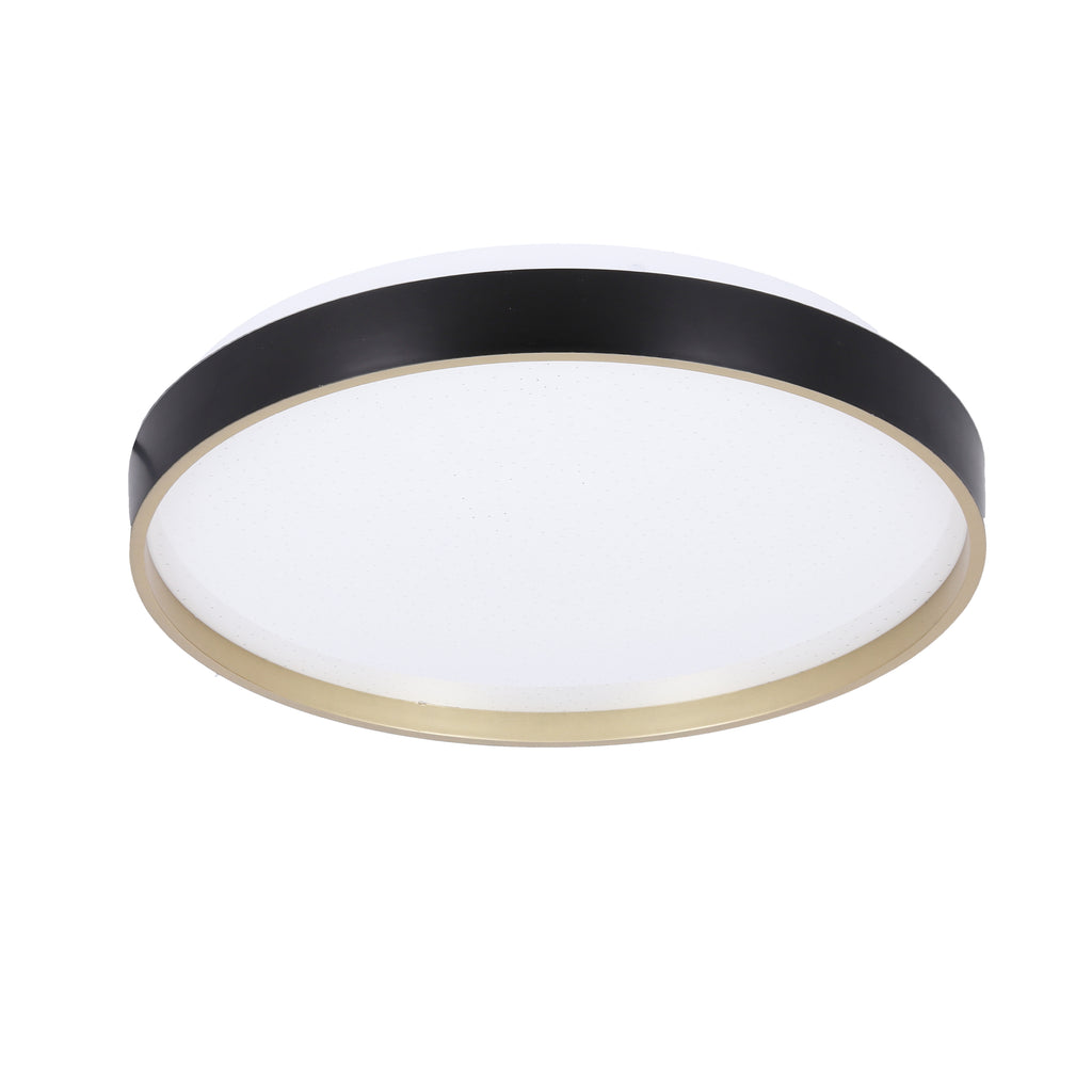 Florida lampa sufit. plafon czarno złoty+biały 18W LED 33 cm klosz biały