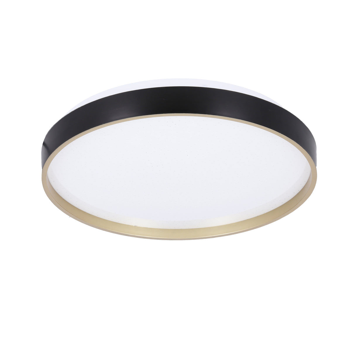 Florida lampa sufit. plafon czarno złoty+biały 18W LED 33 cm klosz biały