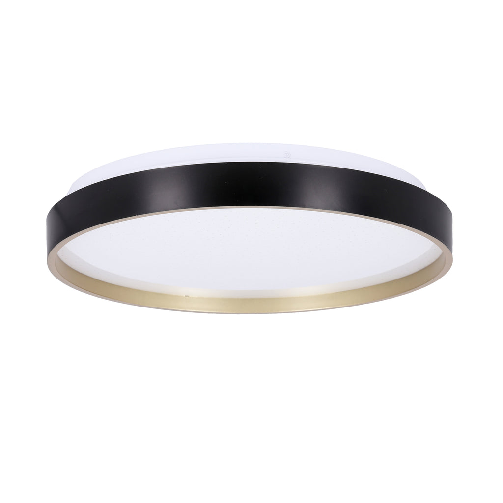 Florida lampa sufit. plafon czarno złoty+biały 18W LED 33 cm klosz biały