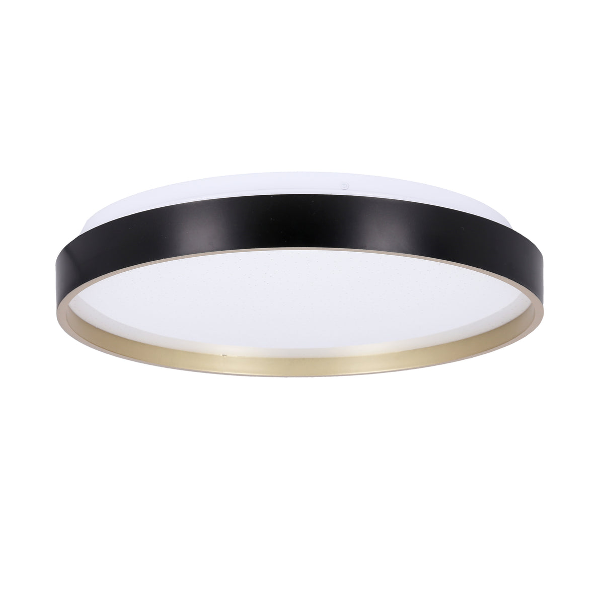 Florida lampa sufit. plafon czarno złoty+biały 18W LED 33 cm klosz biały