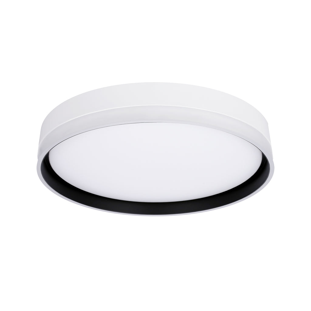 Florida lampa sufitowa plafon biały+czarny 24W LED 39 cm klosz biały