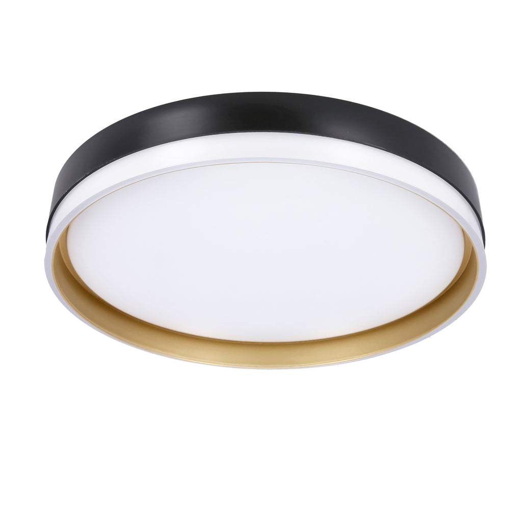 Florida lampa sufitowa plafon biało złoty+czarny 24W LED 38 cm klosz biały