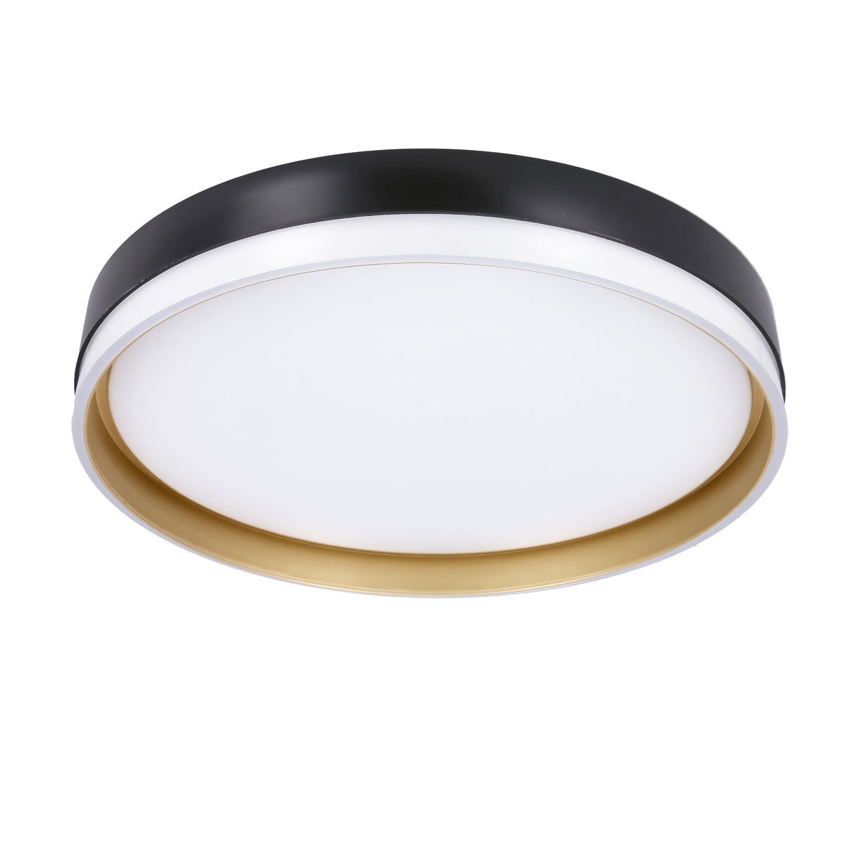 Florida lampa sufitowa plafon biało złoty+czarny 24W LED 38 cm klosz biały