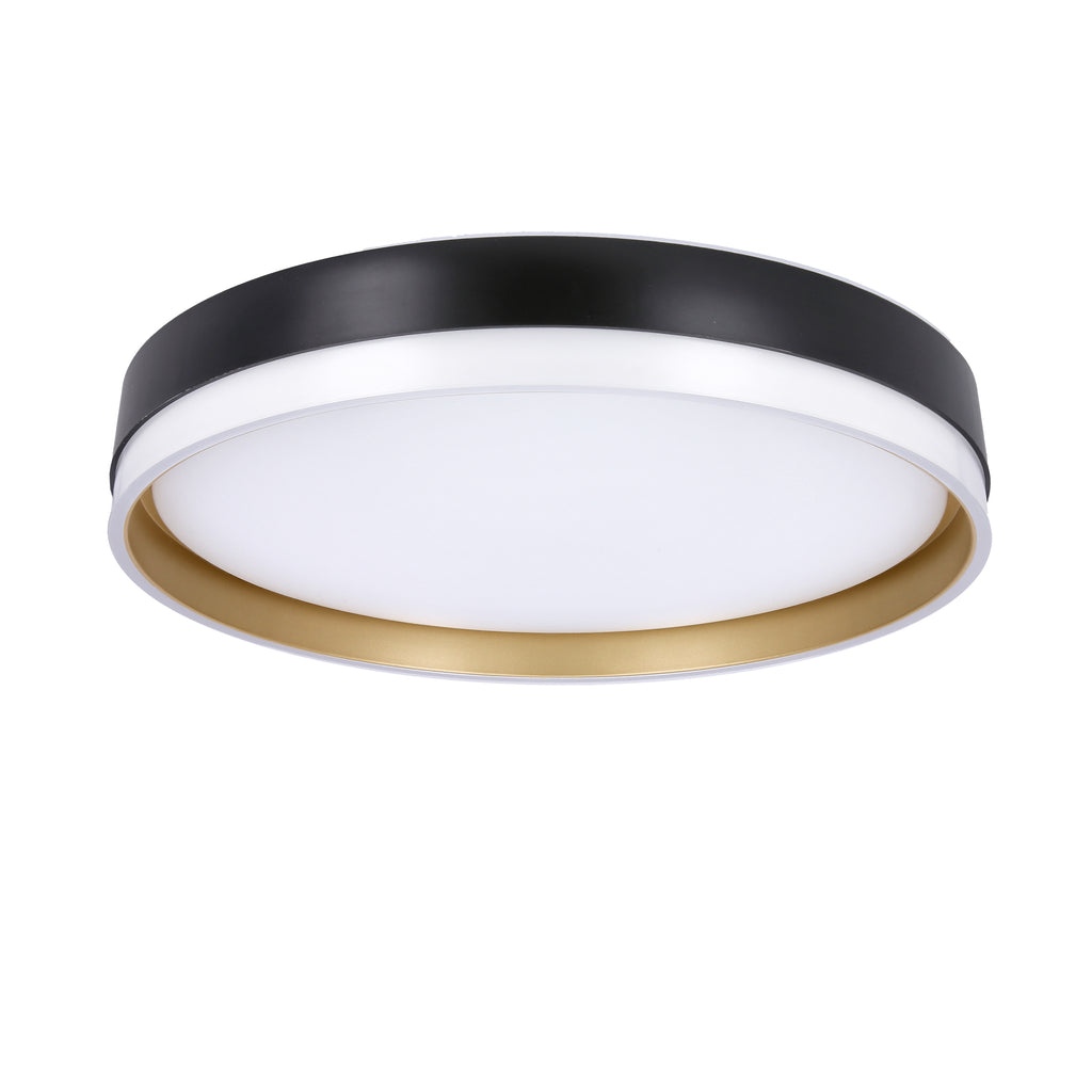Florida lampa sufitowa plafon biało złoty+czarny 24W LED 38 cm klosz biały