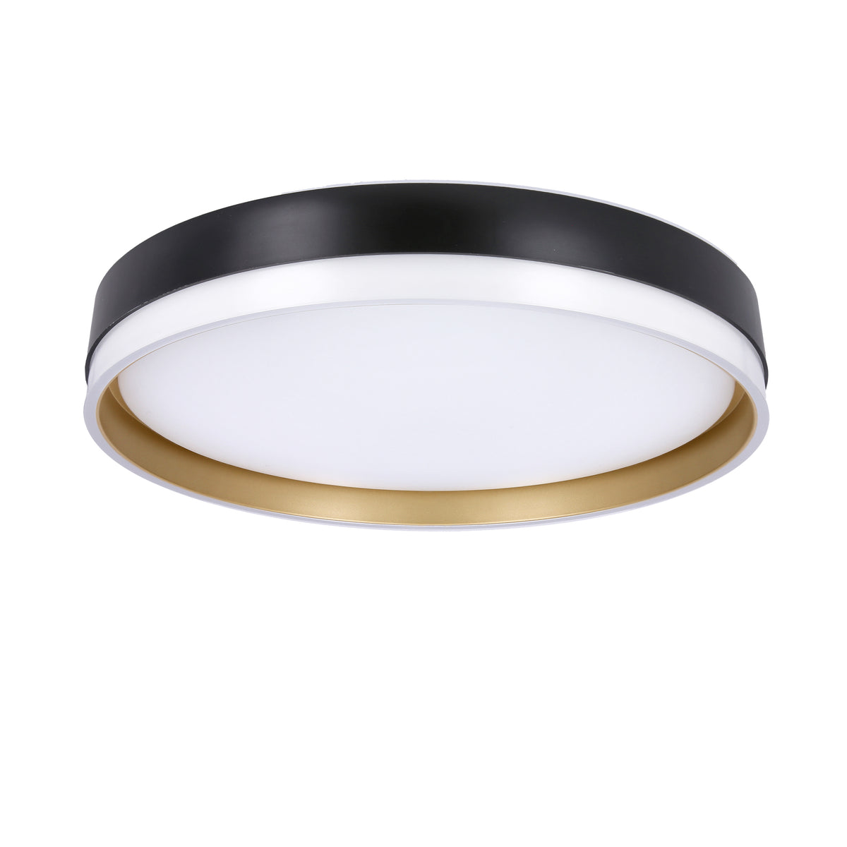 Florida lampa sufitowa plafon biało złoty+czarny 24W LED 38 cm klosz biały