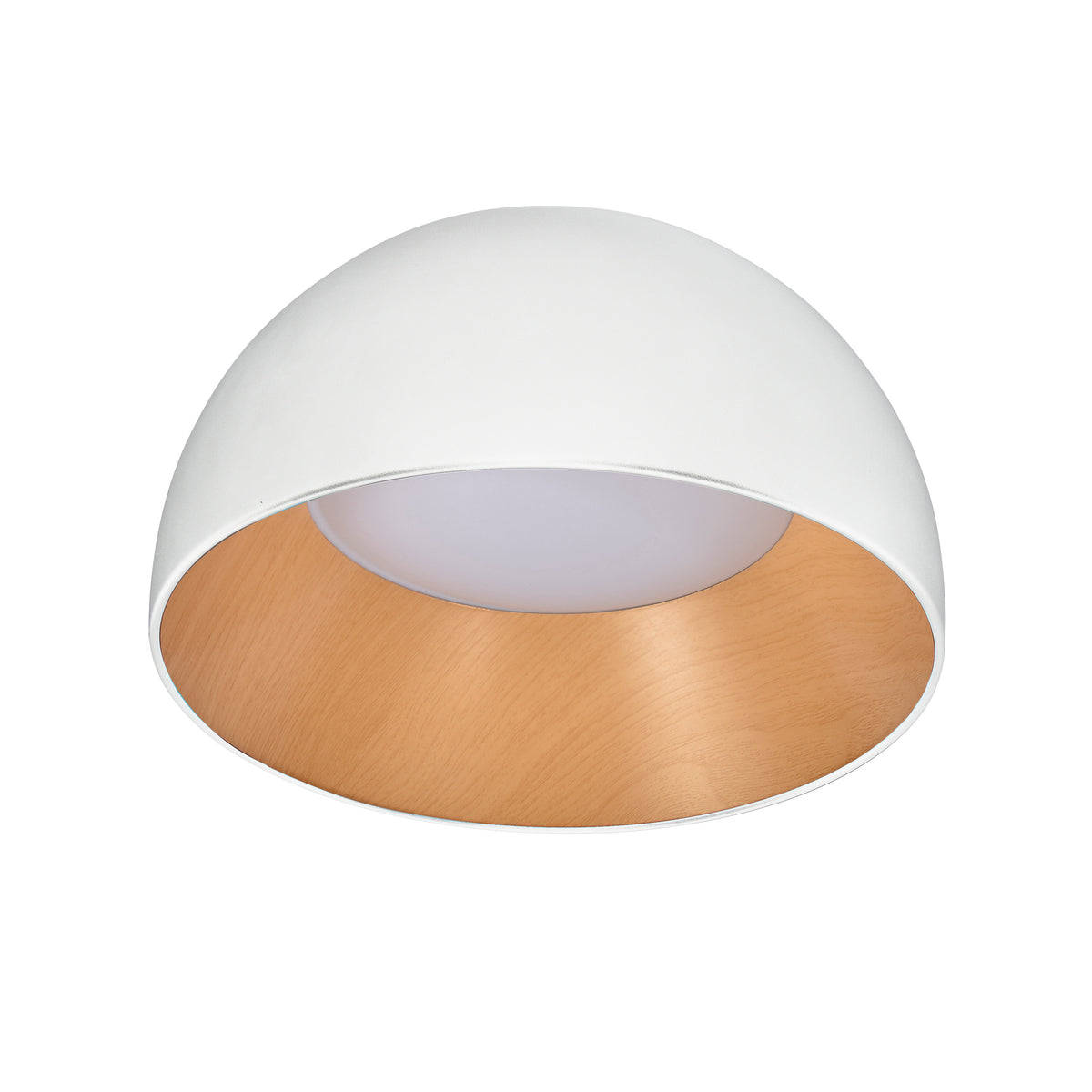 LIGURIA lampa sufitowa plafon biało drewniany 18W LED 35 cm klosz biały