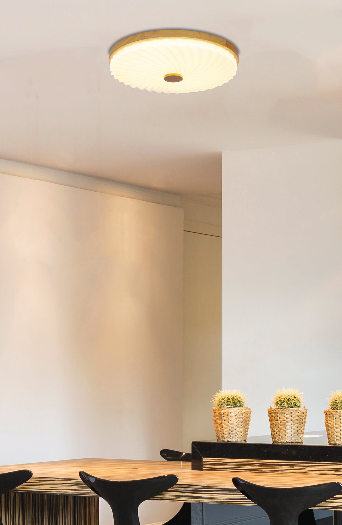 LEMO lampa sufitowa plafon drewniany 24W LED 38cm biały 4000k