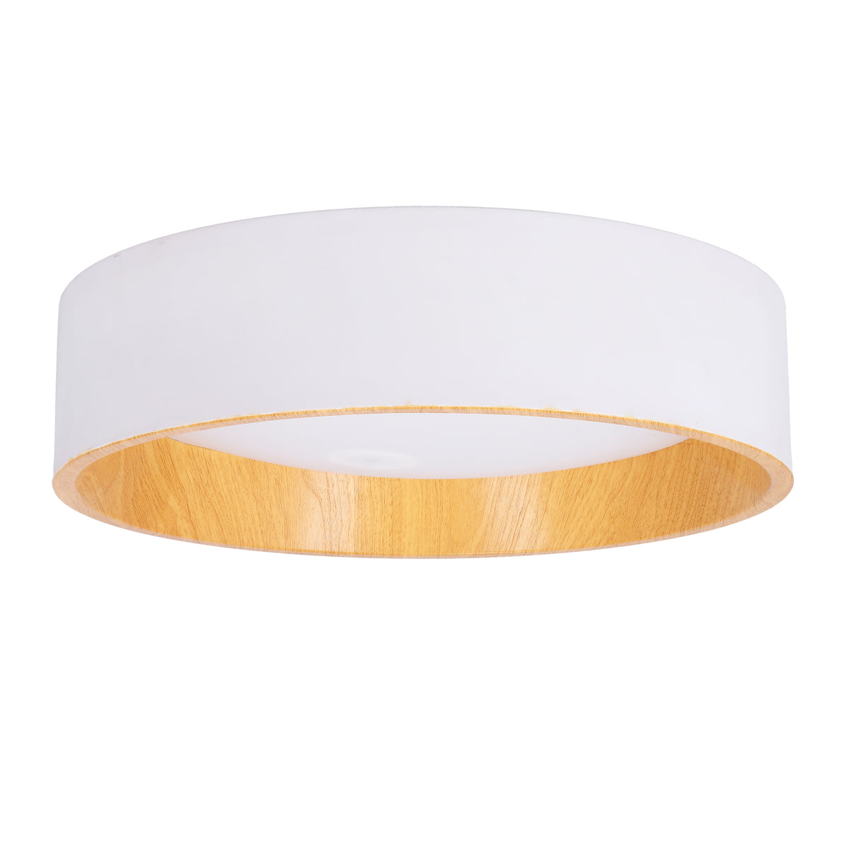 LAZIO lampa sufitowa plafon biało drewniany 24W LED 40 cm klosz biały