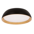 Calabria lampa sufitowa plafon czarno drewniany 24W LED 40x32 cm klosz biały