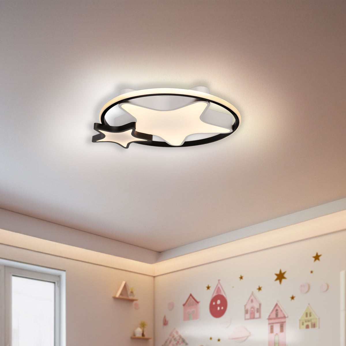 ASTRE lampa sufit. plafon brązowy+biały 36W LED 3000-6500K klosz biały z pilotem