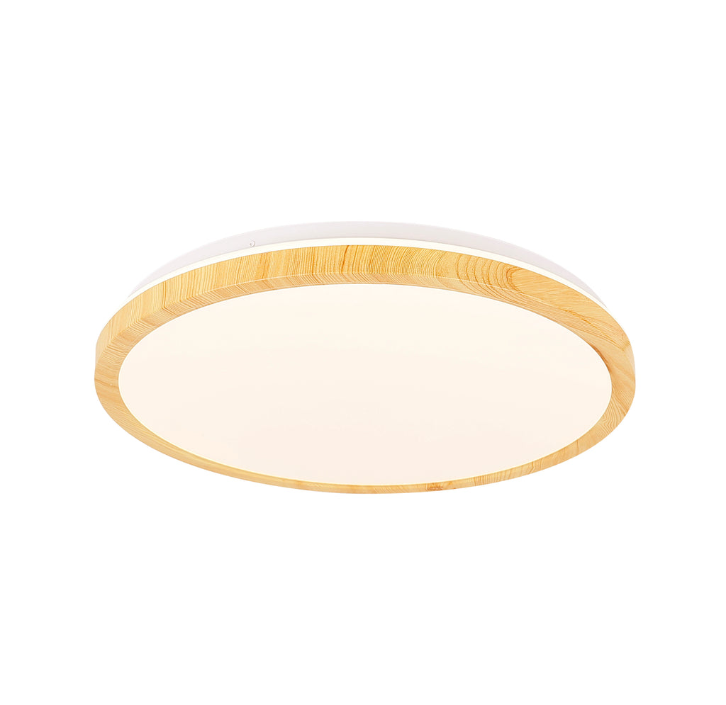 lampa sufitowa gandava plafon 24W LED biało drewniany 4000k