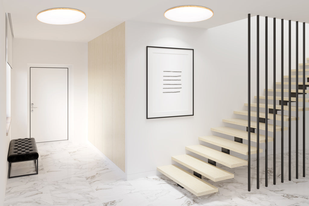 TENS lampa sufitowa plafon drew. LED 3000/4000/6000K 59cm klosz biały, pilot