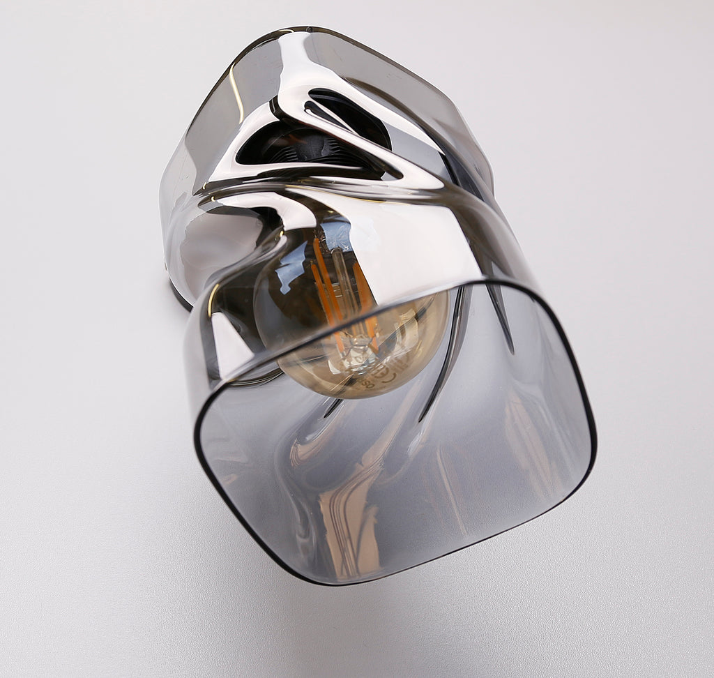 Felis lampa kinkiet czarny 1x60W E27 klosz dymiony